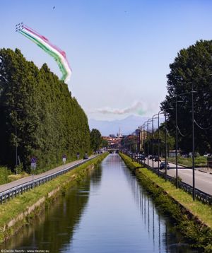 Frecce tricolori sul Naviglio pavese
