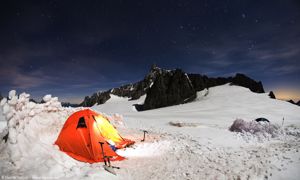 Campeggio sul Ghiacciaio del Gigante
